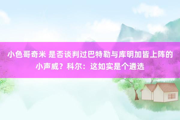 小色哥奇米 是否谈判过巴特勒与库明加皆上阵的小声威？科尔：这如实是个遴选