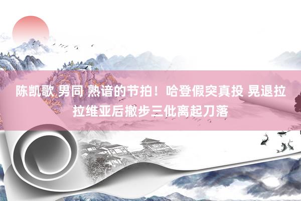 陈凯歌 男同 熟谙的节拍！哈登假突真投 晃退拉拉维亚后撤步三仳离起刀落